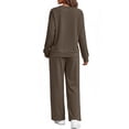thumbnail image 3 of Fantaslook 2 Piece Womens Lounge Sets Casual Travel Outfits Fall Matching Sweatsuits Long Sleeve Sweatshirt and Wid Leg Pant Pajamas Set, 3 of 9