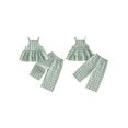 thumbnail image 2 of BemeyourBBs Toddler Baby Girls Summer Clothes 6 12 18 24 Months 2 3 4 Years Little Baby Girl Summer 2 Piece Outfits Gingham Plaid Sleeveless Square Neck Ruffled Tank Tops and Wide Legs Pants Set, 2 of 9