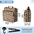 thumbnail image 3 of Zipper Binder with Shoulder Strap 2 inch 3 Ring Waterproof File Folder Organizer Bag 500 Sheet Brown Leopard Print Pattern, 3 of 8