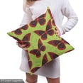 thumbnail image 5 of Butterfly Fabric by the Yard, Continuous Dotted Ornamental Moths on Irregular Spots, Decorative Upholstery Fabric for Chairs & Home Accents, Apple Green Vermilion by Ambesonne, 5 of 5