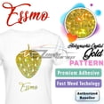 thumbnail image 1 of Essmo™ Holographic Crystal Gold Heat Transfer Vinyl HTV T-Shirt 20" Iron Press SP07 20"x72", 1 of 6