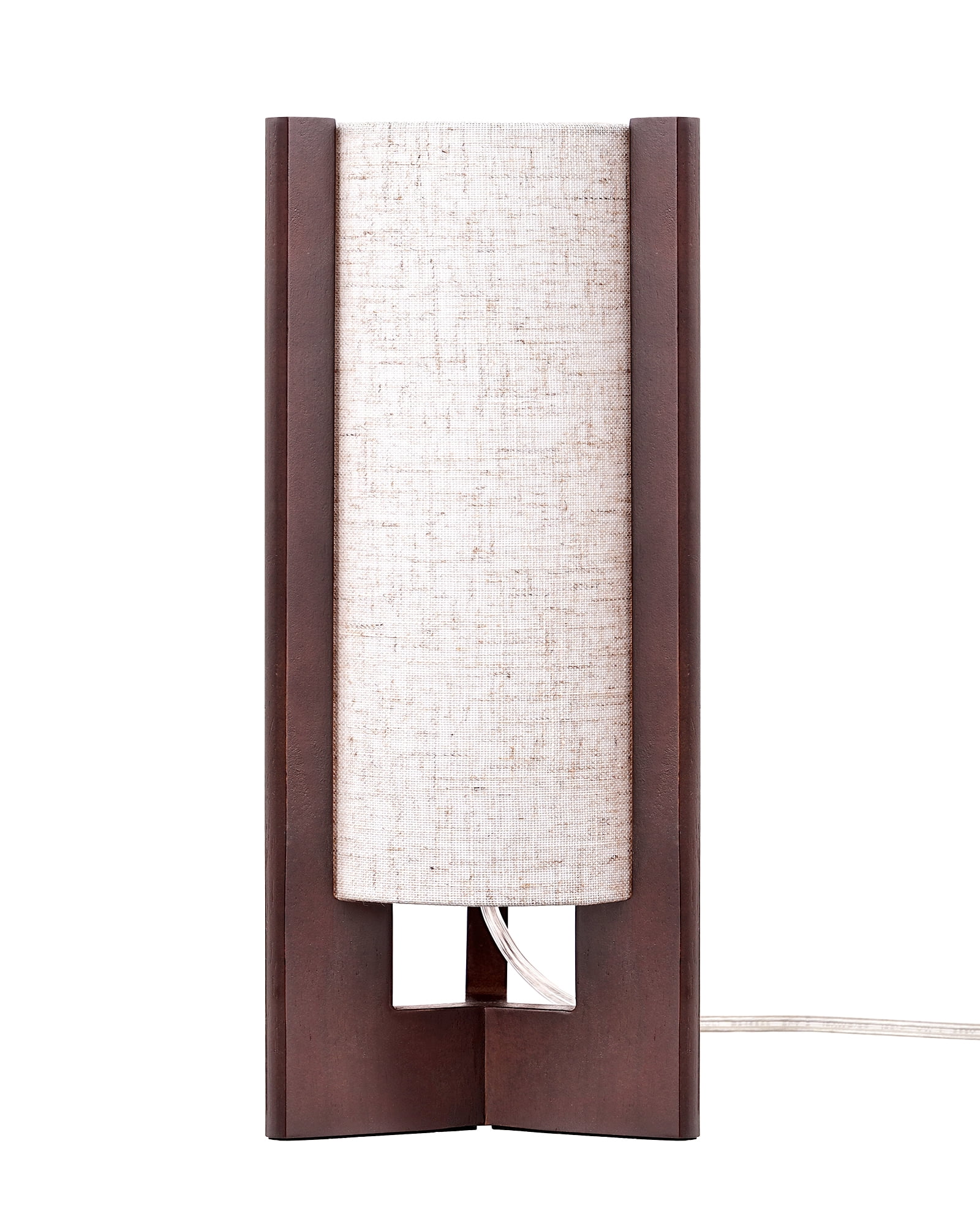 EDISHINE Table Lamp for Living Room Bedroom Wood Body Linen Shade E26 Base