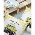 thumbnail image 2 of Pack of 2 Outdoor Pillow Covers, Farm Lemon Truck Fruit Yellow White Lattice Waterproof Square Throw Pillowcase Cushion Decorative Pillow Covers for Couch Patio Tent, 18x18 in, 2 of 6