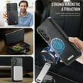 thumbnail image 5 of Dteck For Samsung Galaxy S24 Magnetic Detachable Wallet Case, Shockproof PU Leather TPU Flip Stand with Card & Cash Slot Wireless Charging Anti-Scratch Cover, Black, 5 of 12