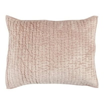 Pemberly Row 20x26" Velvet and Solid Cotton Standard Sham in Bliss Pink