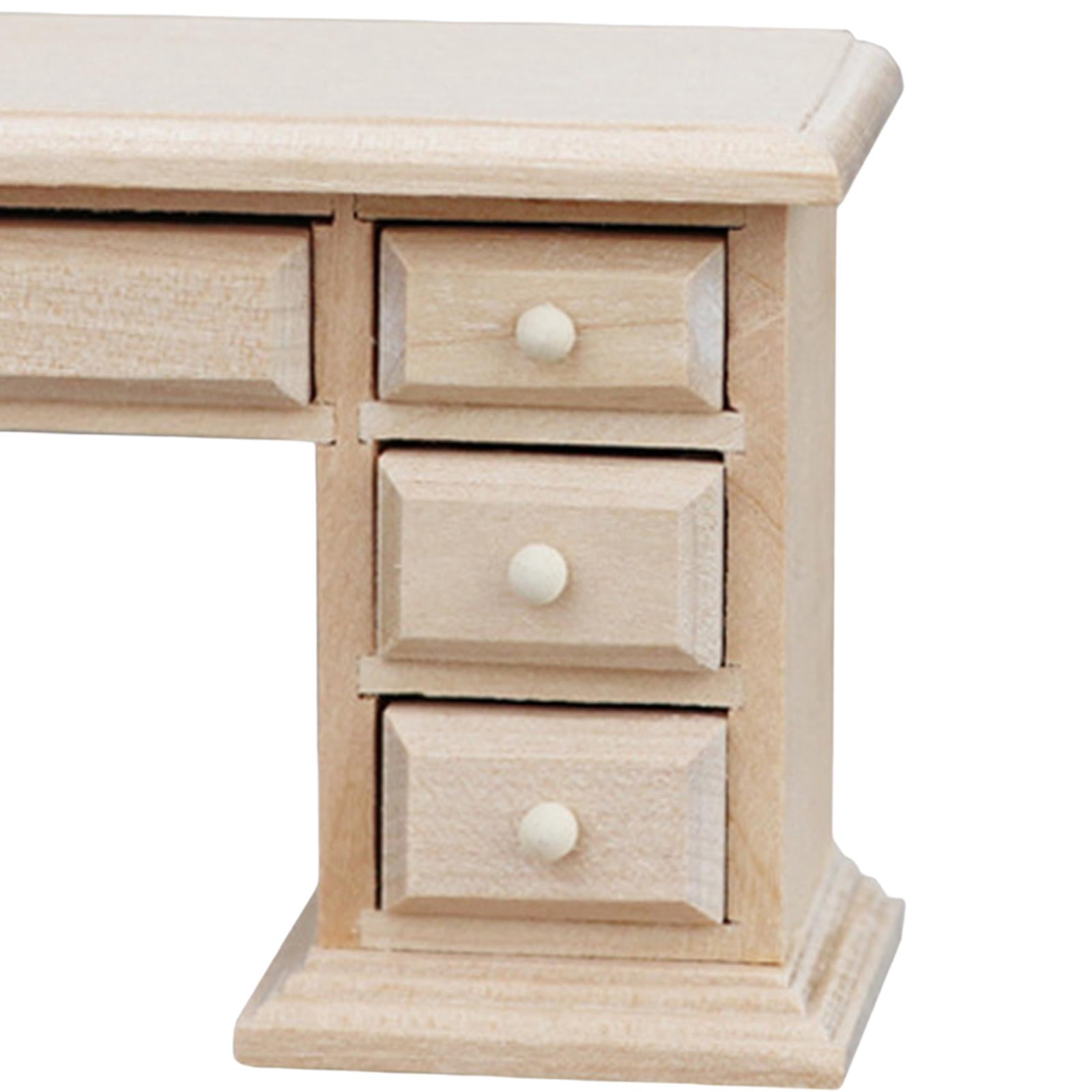 Rushawy 1:12 Dollhouse Computer Desk Office Desk for Landscape Decorations