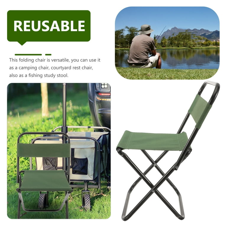 Small Square Stool with Backrest Folding Camp Table Foldable Step