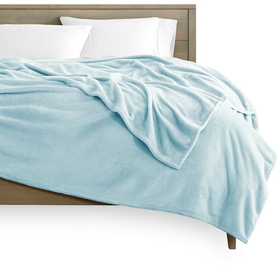 Bare Home Ultra Soft Microplush Velvet Blanket - Luxurious Fuzzy Fleece Fur - All Season Premium Bed Blanket (Full/Queen, Light Blue)