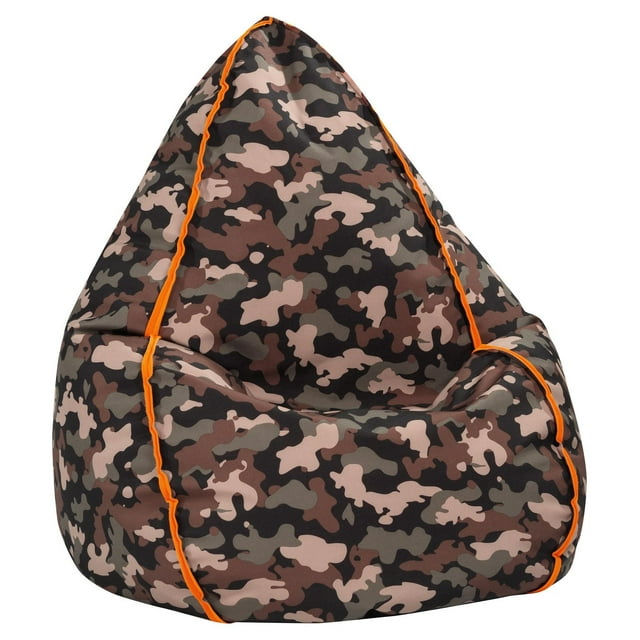 Gouchee Home Beanbag Camo Camouflage Bean Bag Chair – Soft Shell with Polystyrene Bead Filling, Suitable for Adults and Teens, Lightweight Gaming & Lounge Seating for Bedroom, Dorm or Playroom