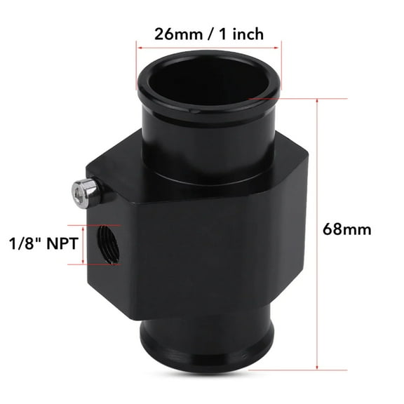 Radiator In-Line Hose Fitting Adapter 1/8 Inch NPT Thermostat Switch Port