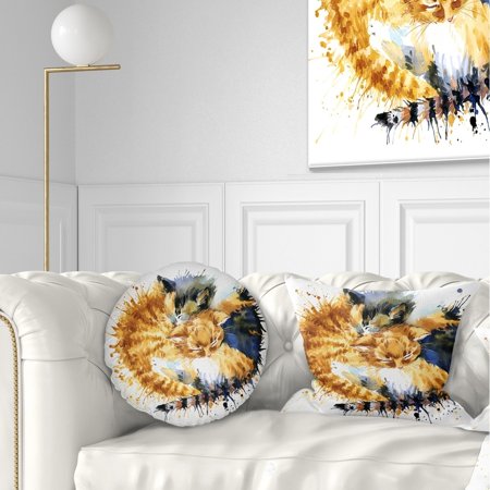 UPC: 0671131498709 | DESIGN ART Designart  Cute Kitten Graphical Illustration  Animal Throw Pillow 12 in. x 20 in. Medium
