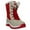 Red Sole, variant on Water Resistant Mid Calf Snow Boots for Women Faux Fur Warm Winter Shoes Non-Slip Outdoor Boots
