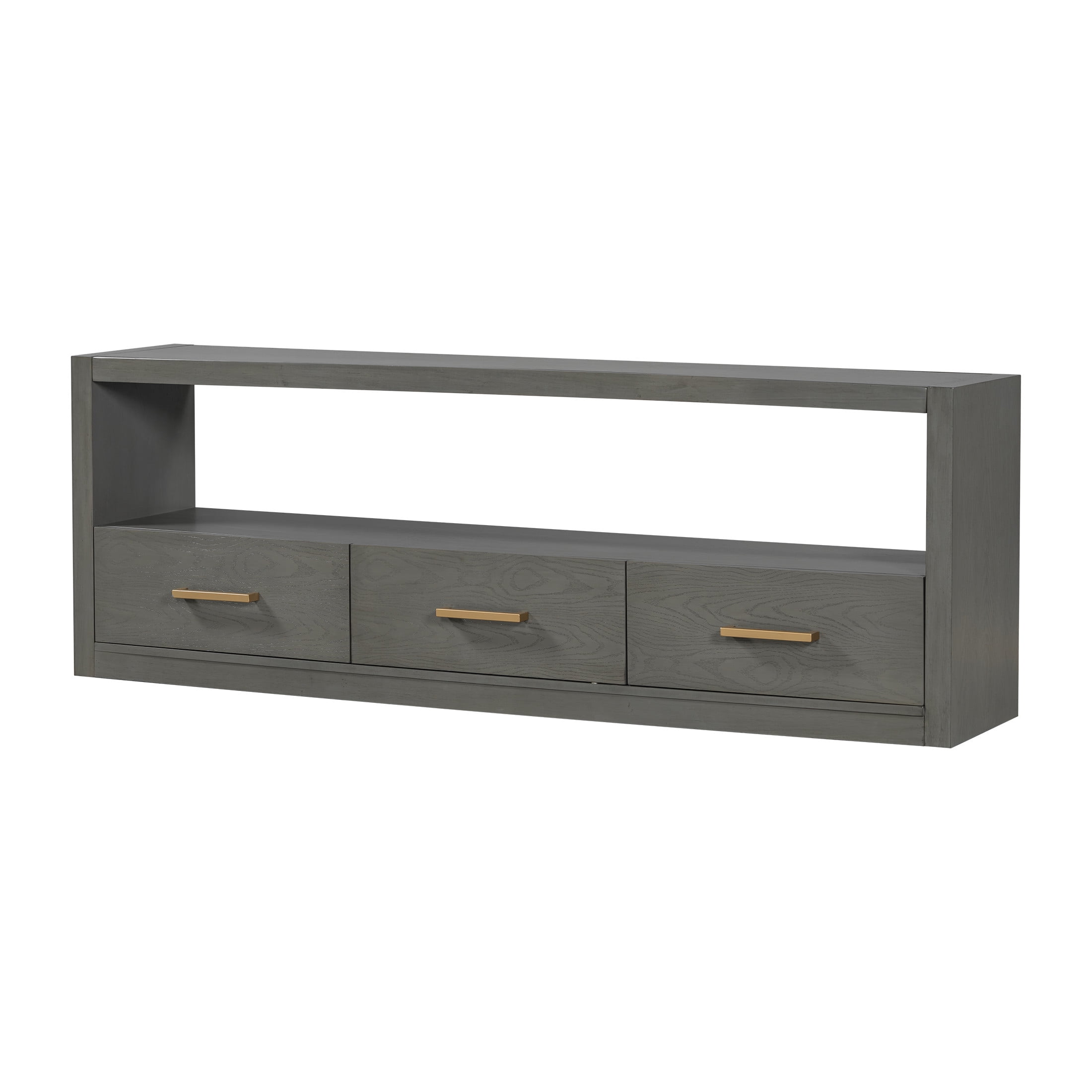 Christopher Knight Home Minimalist TV Stand For TVs up to 80" with 3 Drawers, Grey