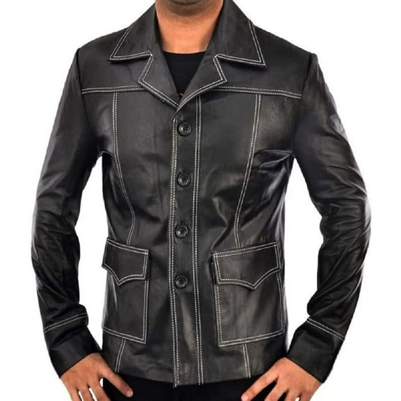 QAWACH Men Leather Jacket - Lambskin Winter Vintage Black Color Motorcycle Biker Jacket, Moto Riding & Racing Jackets XS Size NBWJ02