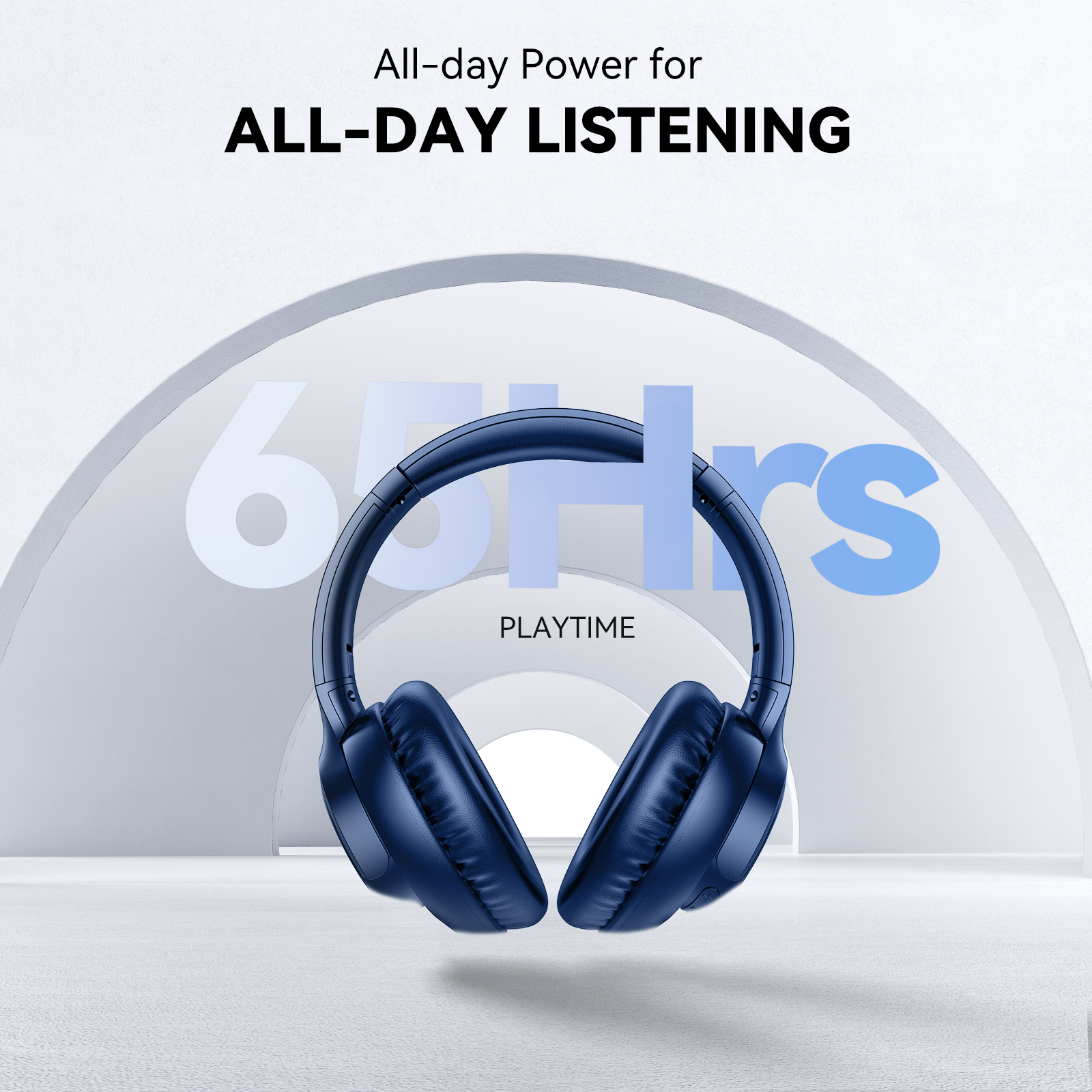 KVIDIO Wireless Over-Ear Headphones, Blue photo 6