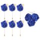 thumbnail image 1 of Uxcell 7 Pcs(6pcs Pins + 1 Brooch) Boutonnieres de Rosa Azul Oscuro para Bodas, Aniversarios, Bailes de Graduación y Cenas Formales, 1 of 7