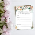 thumbnail image 3 of Koyal Wholesale Peach Coral Floral Bridal Shower Printed Invitations w/ Envelopes, 20 Pcs, 3 of 5