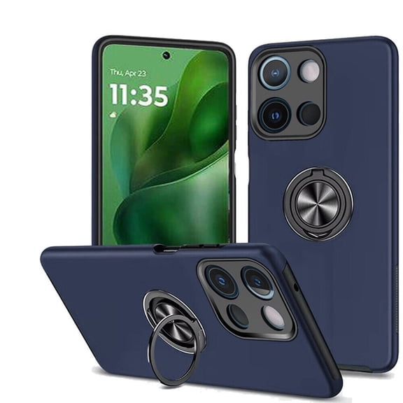 For Motorola Moto G 5G 2025 XT2513V Chief Kickstand Cover Cell Phone Case Tempered Glass - CHF Blue