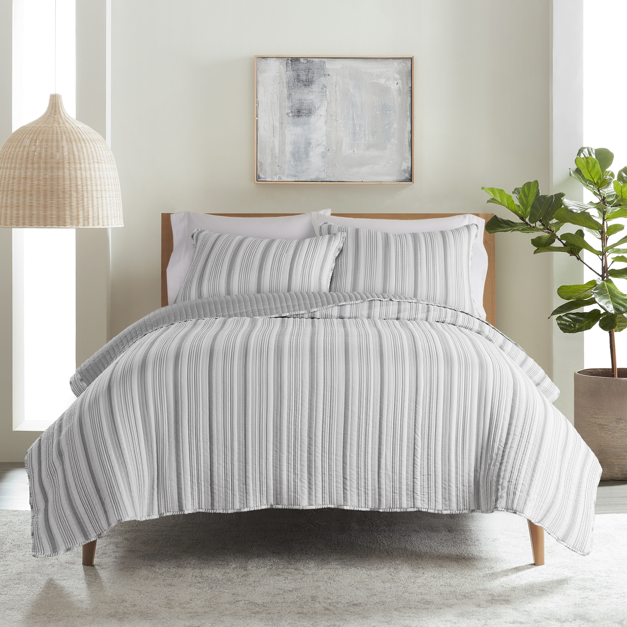 Galway Stripe Quilt Set - King Quilt 