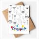 thumbnail image 1 of Lindo Mushroom criatura ilustración Sobre de la Carta de felicitación de la tarjeta de matrimonio, 1 of 4
