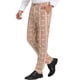 thumbnail image 4 of Pantalón de traje formal de ajuste regular para hombre INSPIRE CHIC, a cuadros, talla 38, color caqui, 4 of 7