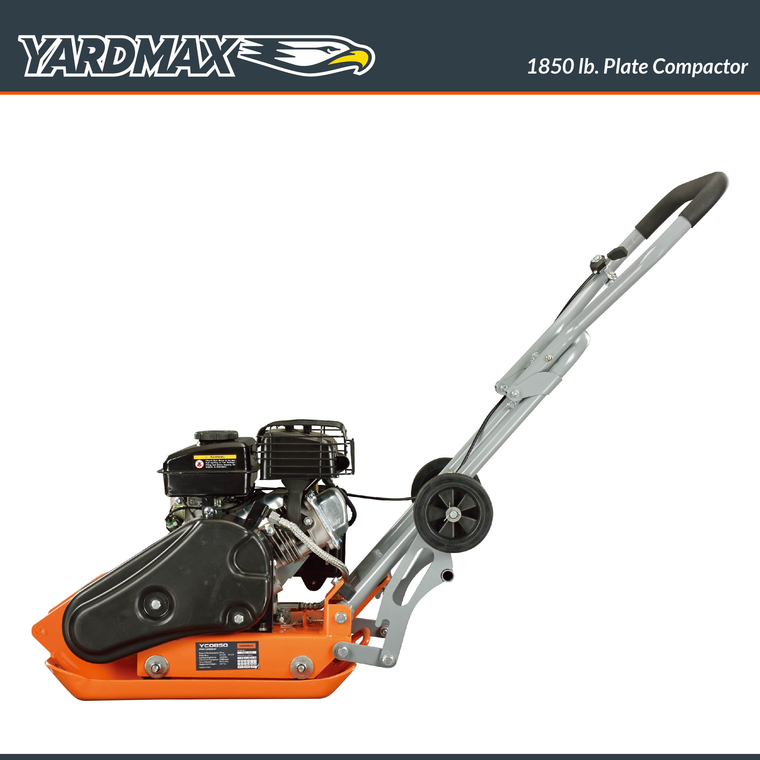 YARDMAX 2.5HP, 1850 lb, 79cc, Compaction Plate Compactor, 5900 VPM