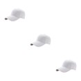 thumbnail image 1 of maskred Casquette de Sport Sangle Réglable Protection Solaire pour Activités Extérieures Style Sportif Polyester Casquette de Baseball Universelle Blanche 3Ensemble, 1 of 6