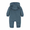 thumbnail image 4 of Ruyang Toddler Hooded Jumpsuits Thick Warm Long Sleeve Front Zipper Plain Romper Clothes Baby Boys Girls Fall Winter Outfits, 4 of 6