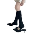 thumbnail image 2 of Women Ballet Leg Warmers, Sheer Tie Strap Scrunch Calf Socks for Layered Outfits, 2 of 7
