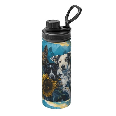 

Ocsxa Sunset Sunflower Dog Print 18oz Stainless Steel Water Bottle Unisex Water Bottle Insulated Sports Water Cup Flask for Cold Water Drinks/Sports/Travel/Car/School