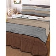 thumbnail image 3 of Quilts Twin Size, Brown Wooden Soft Comforter Bedding Set for Bed, Grey Stripe Gradient Country Rustic Grain Lightweight Quilted Bedspread with Pillow Cover(2 Pieces) for All Season, 68x86 Inch, 3 of 6