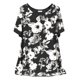 thumbnail image 1 of Gibobby Blusa de Trabajo de Manga Corta Camiseta manga corta casual con estampado floral suelto moda para mujer(Negro,M), 1 of 3
