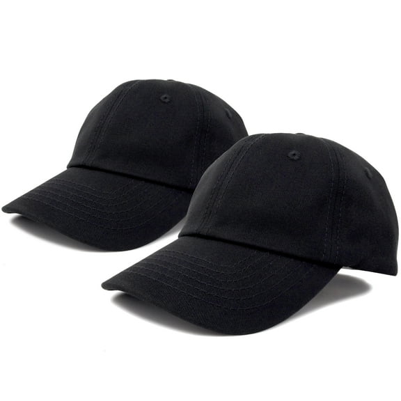 DALIX Youth Girls Boys Dad Hats Baseball Caps (Cheap 2 for 1 Deal) in Black