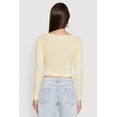 thumbnail image 5 of Women's Lace Detail Scoop Neck Long Sleeve Crop Top, 5 of 5