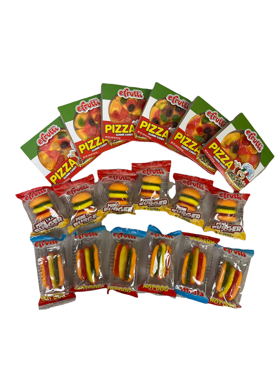 efrutti Gummy Pizza, Burger and Hot Dog Mix of 18 counts