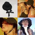 thumbnail image 5 of Sombrero de pescador de ala ancha con volantes dulces para mujer con cinta larga Gorra de pescador Lolita, 5 of 5