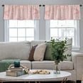thumbnail image 4 of LALILO Kitchen Curtain Valance Pink And White Ornamental Rod Pocket Window Curtain 52"x 18" Set of 2, 4 of 5