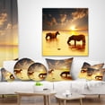 thumbnail image 4 of Designart Zebras in Water At Sunset - African Throw Pillow - 12x20, 4 of 5