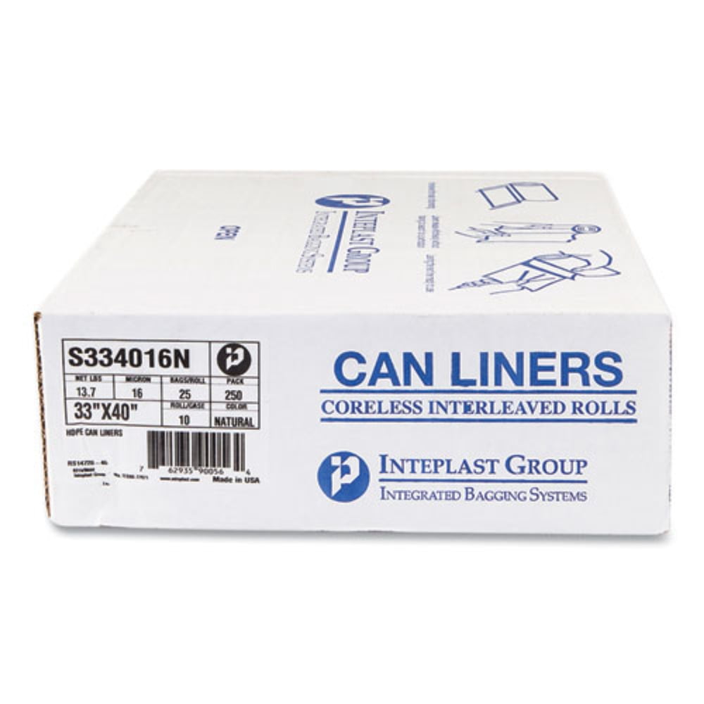 McKesson S334016N-1 33.0 Gallon Clear Hand Tie Large Kitchen Commercial Trash Bags, 1 Pack 16 Mic