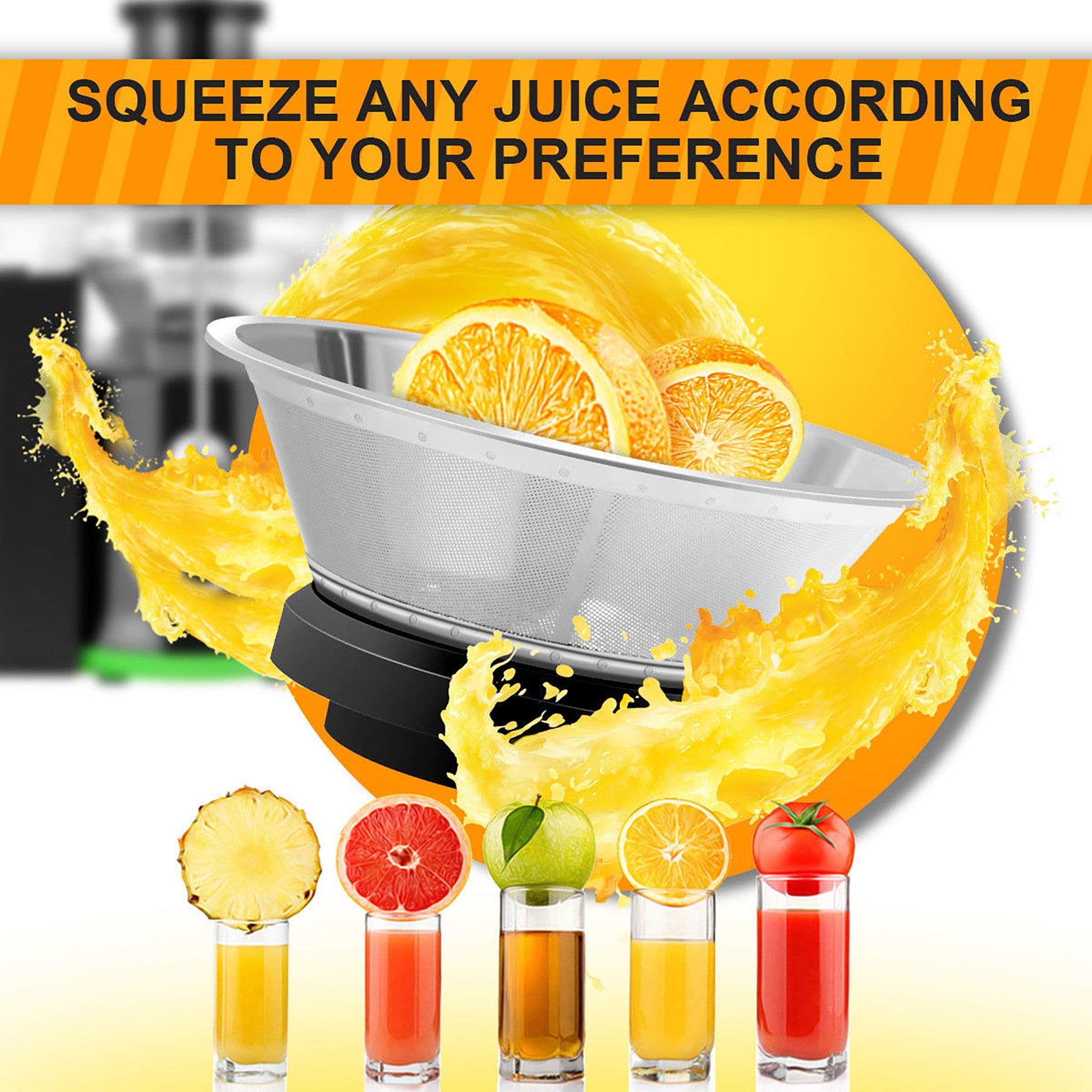 Costway Electric Juicer Centrifugal Juicer with 3-Inch Wide Mouth Centrifugal Juice Extractor 2 Speed