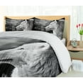 thumbnail image 5 of Ambesonne Black and White Duvet Cover Set, Wolf Portrait, King, Pale Grey, 5 of 6