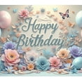 thumbnail image 4 of Floral Theme Birthday Banner Pastel Colors Balloon Decoration Happy Birthday Design for Kids Party Indoor Celebration, 4 of 8