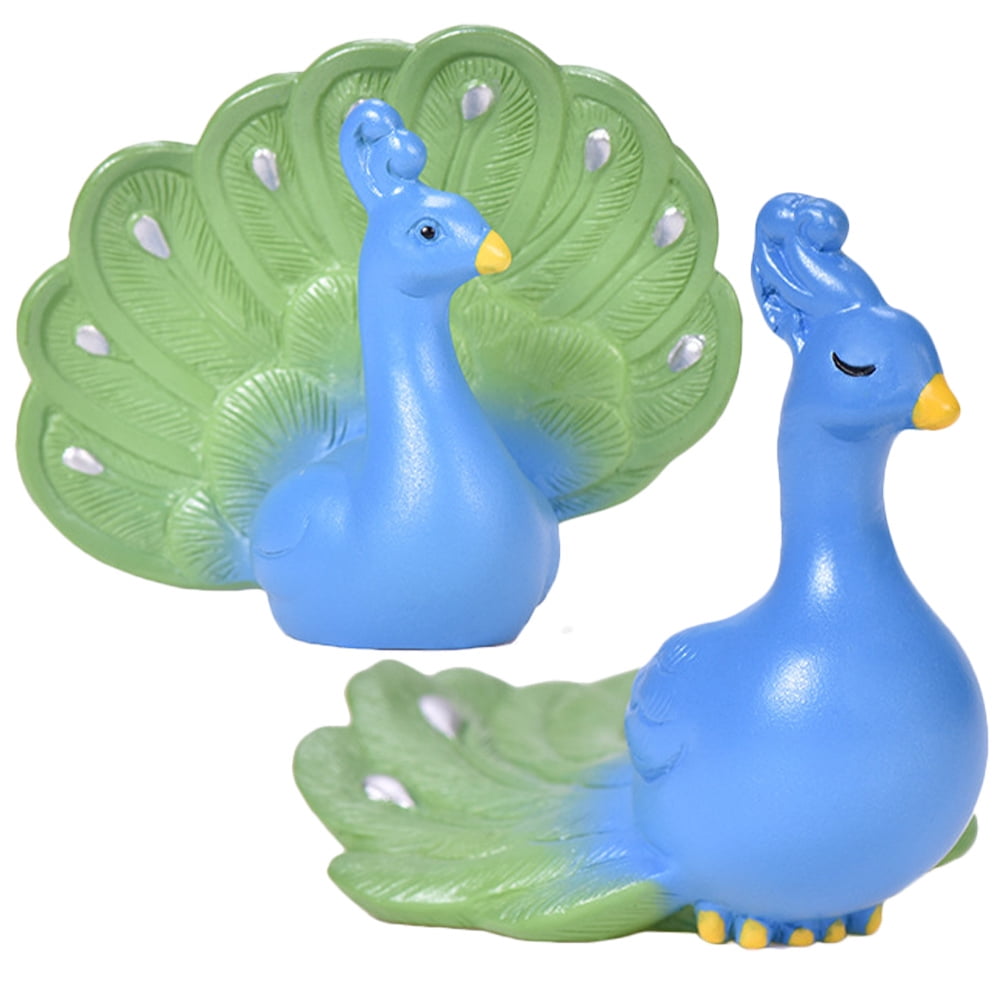 BESTONZON 2Pcs Peacock Figurine Resin Peacock Statue Peacock Model ...