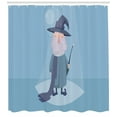 thumbnail image 3 of Ambesonne Wizard Shower Curtain, Wizard Magic Wand, 69"Wx70"L, Pale Blue Dark Blue, 3 of 3