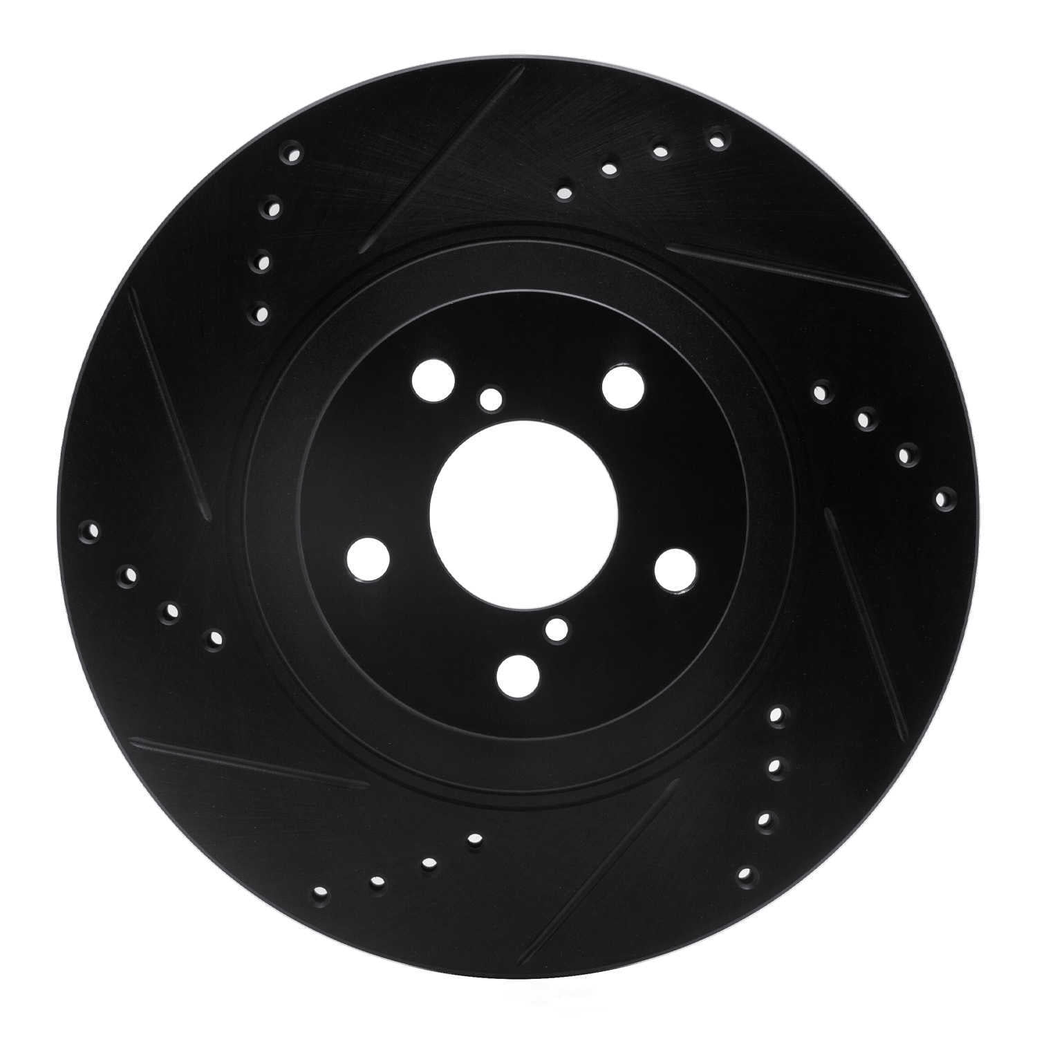 Dynamic Friction Company 633-13034L DFC Brake Rotor - Drilled And Slotted - Black