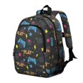 thumbnail image 2 of Game Controller Black Pattern Backpack for School, Cute School Bag with Adjustable Shoulder Straps and Padded Back, 15"x11.42"x5.5", 2 of 5