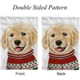 thumbnail image 3 of SKYSONIC Cute Golden Retriever Dog in Christmas Sweater Double Side Print Garden House Sports Flag 12x18 in Polyester Decorative Flag Banner for Outside House Flowerpot, 3 of 7