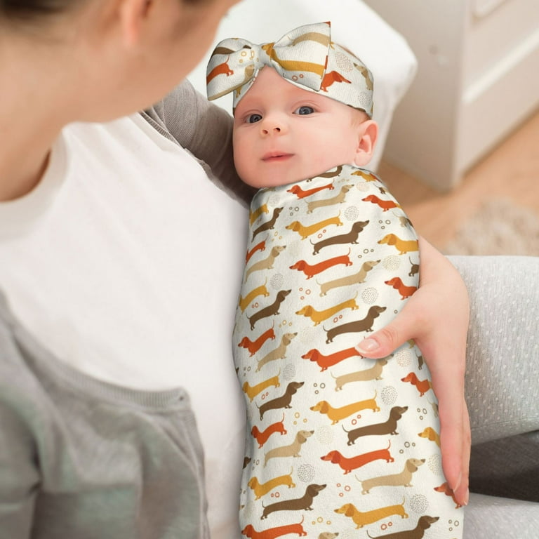 Rocae Dachshund for Baby Swaddle Blanket and Headband Set Ideal for Baby Shower Gift Walmart