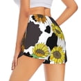 thumbnail image 3 of Disketp Sunflowers Country Print Women's Shorts Workout Shorts for Athletic Gym Running Shorts with Phone Pockets Small, 3 of 8