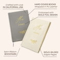 thumbnail image 3 of MUUJEE His and Her Vow Books (Set of 2) - Grey and Ivory Gold Foil Embossed Notebook Journal for Wedding Ceremony Vow Renewal - Wedding Gift Ideas, 3 of 9
